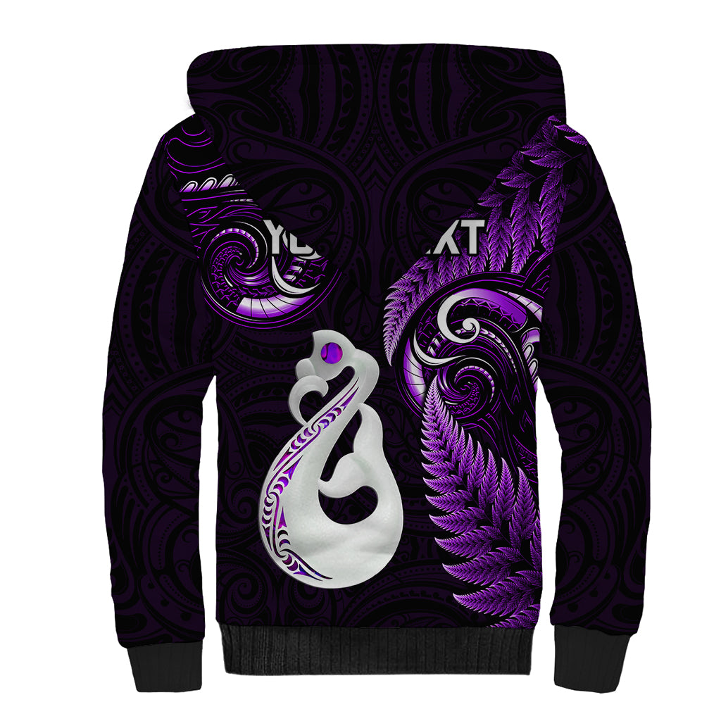 personalised-new-zealand-sherpa-hoodie-aotearoa-silver-fern-with-manaia-maori-unique-purple