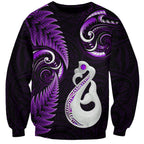 personalised-new-zealand-sweatshirt-aotearoa-silver-fern-with-manaia-maori-unique-purple