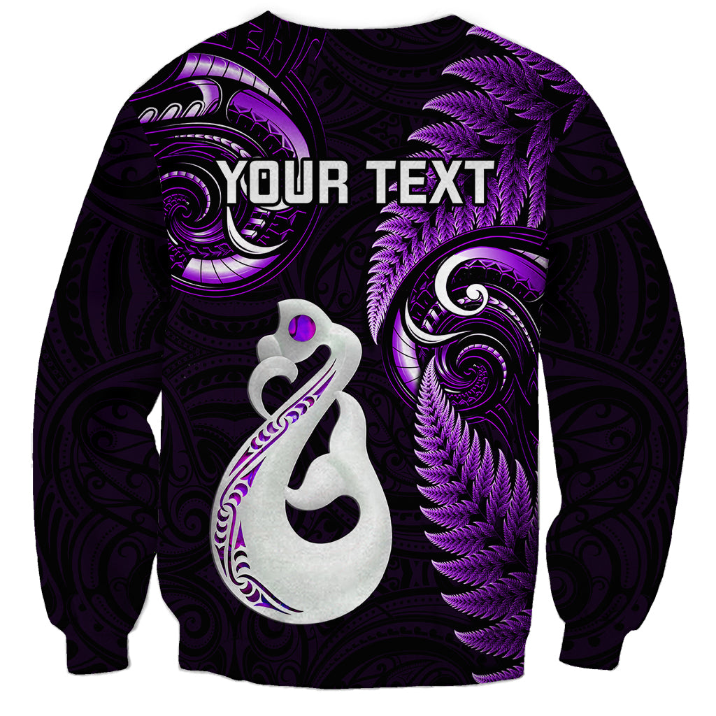 personalised-new-zealand-sweatshirt-aotearoa-silver-fern-with-manaia-maori-unique-purple
