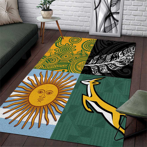Rugby 2025 Championship Area Rug Combination of Southern Hemisphere Countries - Aussie Hoodie