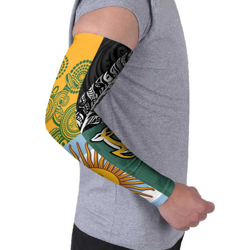 Personalised Rugby 2025 Championship Arm Sleeves Combination of Southern Hemisphere Countries - Aussie Hoodie