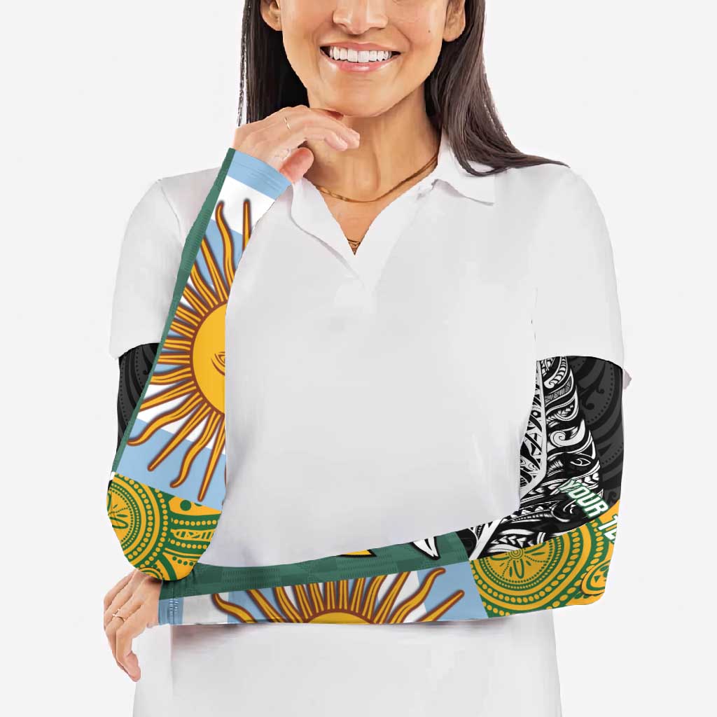 Personalised Rugby 2025 Championship Arm Sleeves Combination of Southern Hemisphere Countries - Aussie Hoodie