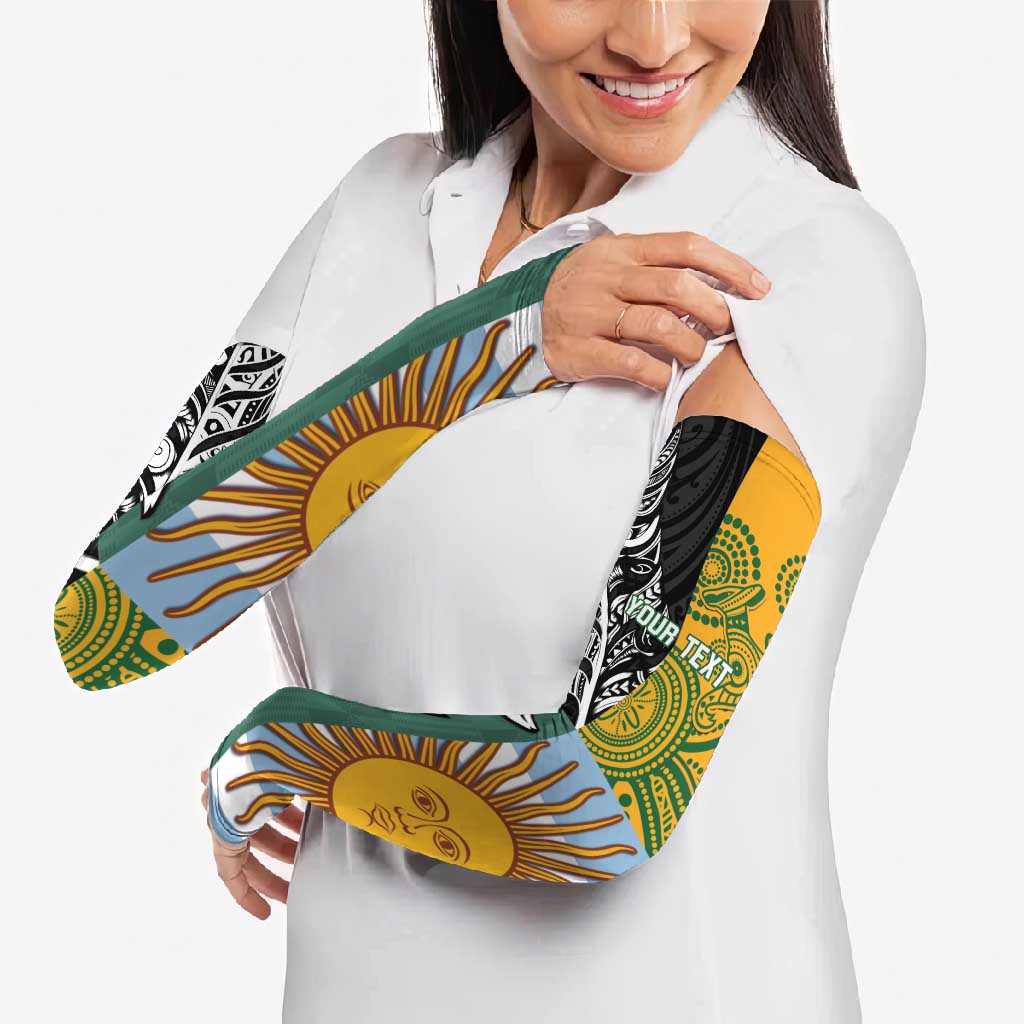 Personalised Rugby 2025 Championship Arm Sleeves Combination of Southern Hemisphere Countries - Aussie Hoodie