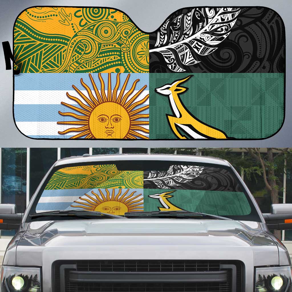 Rugby 2025 Championship Auto Sun Shade Combination of Southern Hemisphere Countries - Aussie Hoodie