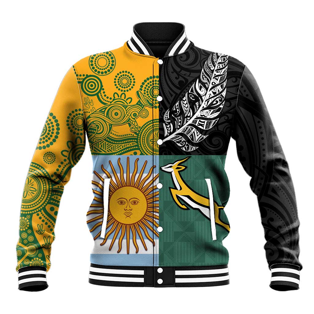 Personalised Rugby 2025 Championship Baseball Jacket Combination of Southern Hemisphere Countries - Aussie Hoodie