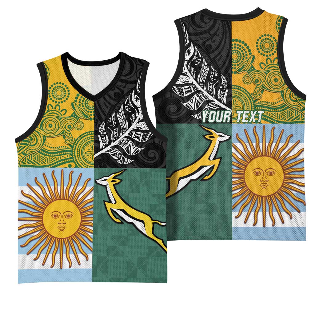 Personalised Rugby 2025 Championship Basketball Jersey Combination of Southern Hemisphere Countries - Aussie Hoodie