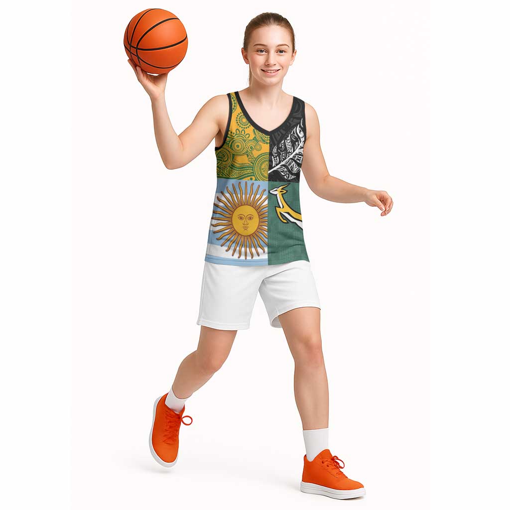 Personalised Rugby 2025 Championship Basketball Jersey Combination of Southern Hemisphere Countries - Aussie Hoodie