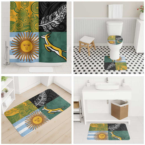 Rugby 2025 Championship Bathroom Set Combination of Southern Hemisphere Countries - Aussie Hoodie