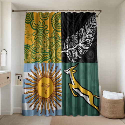 Rugby 2025 Championship Bathroom Set Combination of Southern Hemisphere Countries - Aussie Hoodie