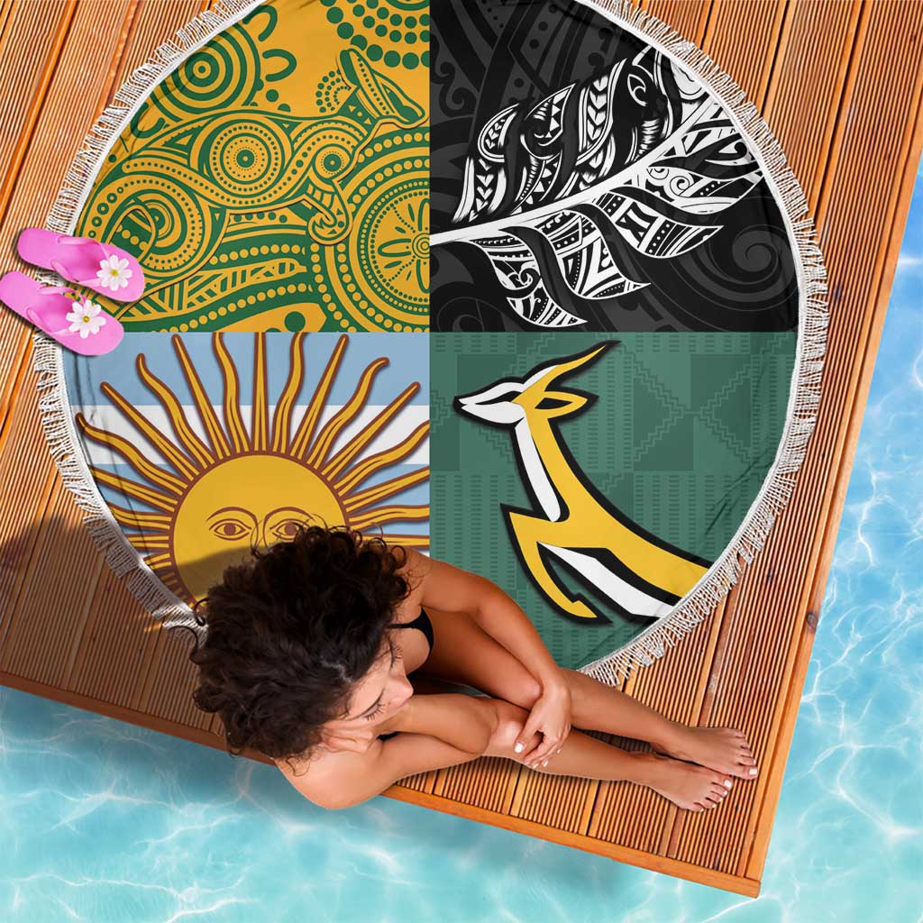 Rugby 2025 Championship Beach Blanket Combination of Southern Hemisphere Countries - Aussie Hoodie