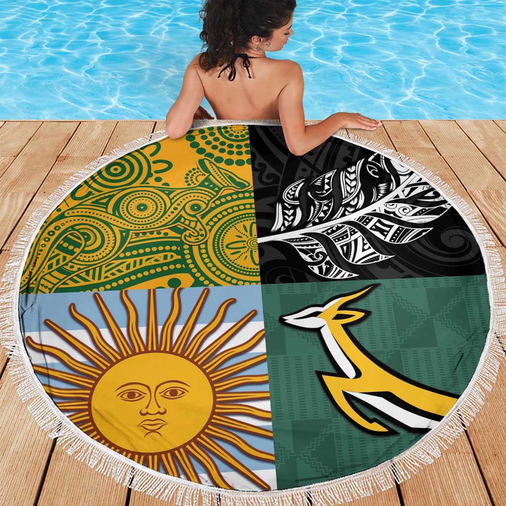 Rugby 2025 Championship Beach Blanket Combination of Southern Hemisphere Countries - Aussie Hoodie
