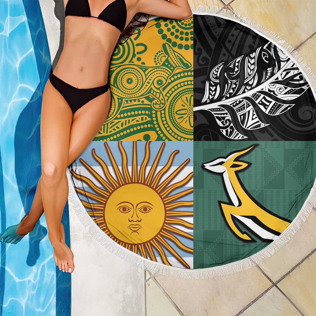 Rugby 2025 Championship Beach Blanket Combination of Southern Hemisphere Countries - Aussie Hoodie