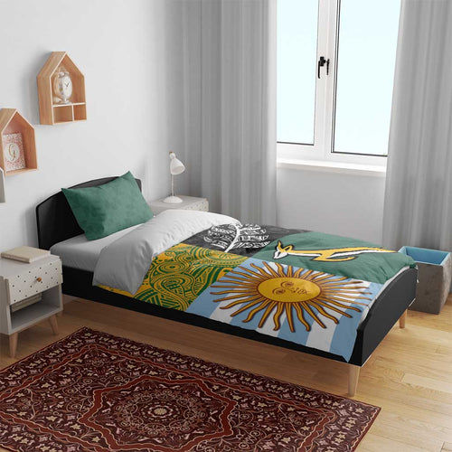 Rugby 2025 Championship Bedding Set Combination of Southern Hemisphere Countries - Aussie Hoodie