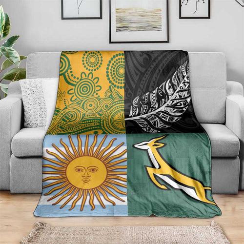 Rugby 2025 Championship Blanket Combination of Southern Hemisphere Countries - Aussie Hoodie