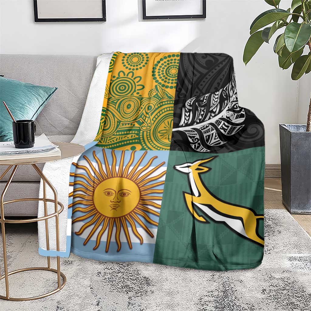 Rugby 2025 Championship Blanket Combination of Southern Hemisphere Countries - Aussie Hoodie