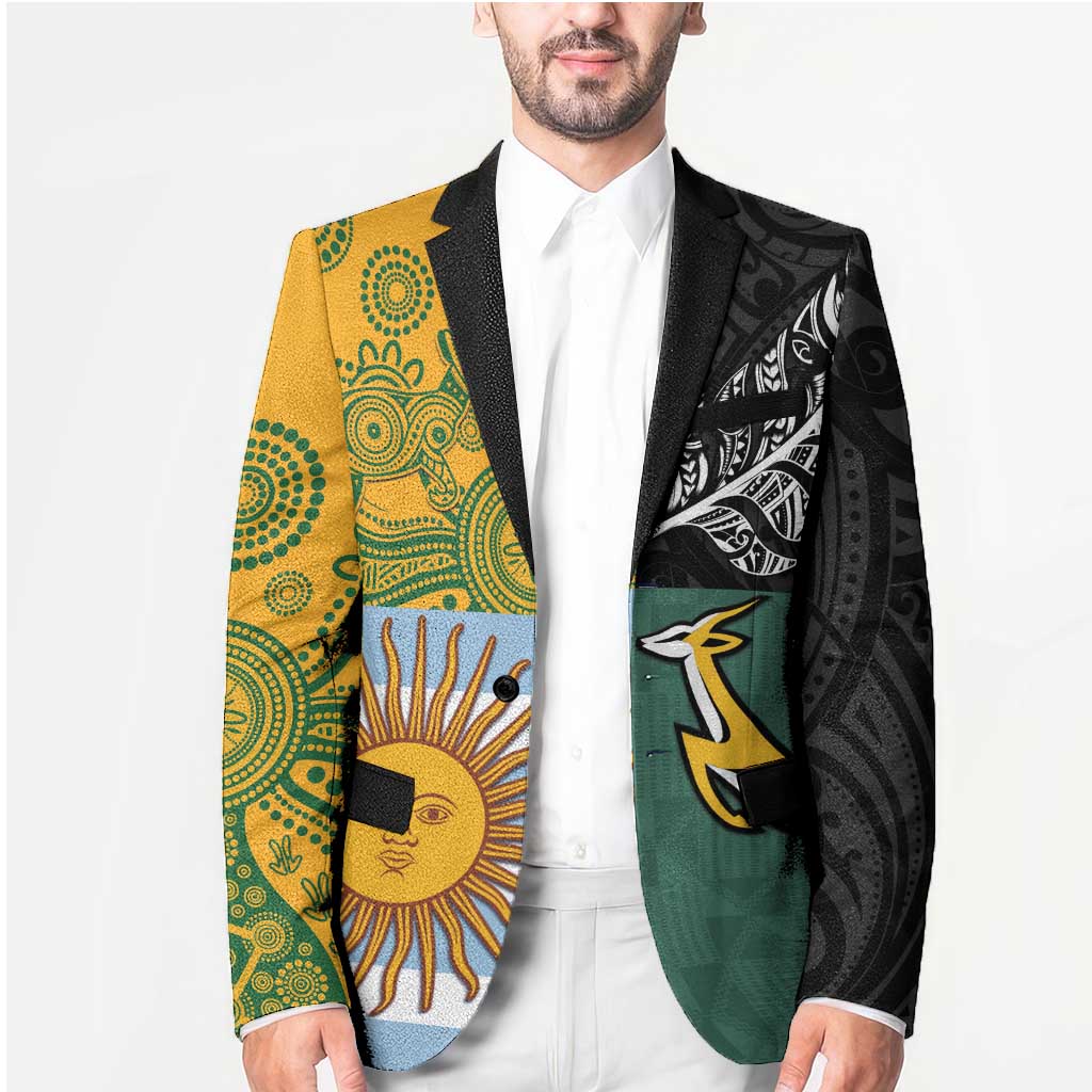 Personalised Rugby 2025 Championship Blazer Combination of Southern Hemisphere Countries - Aussie Hoodie
