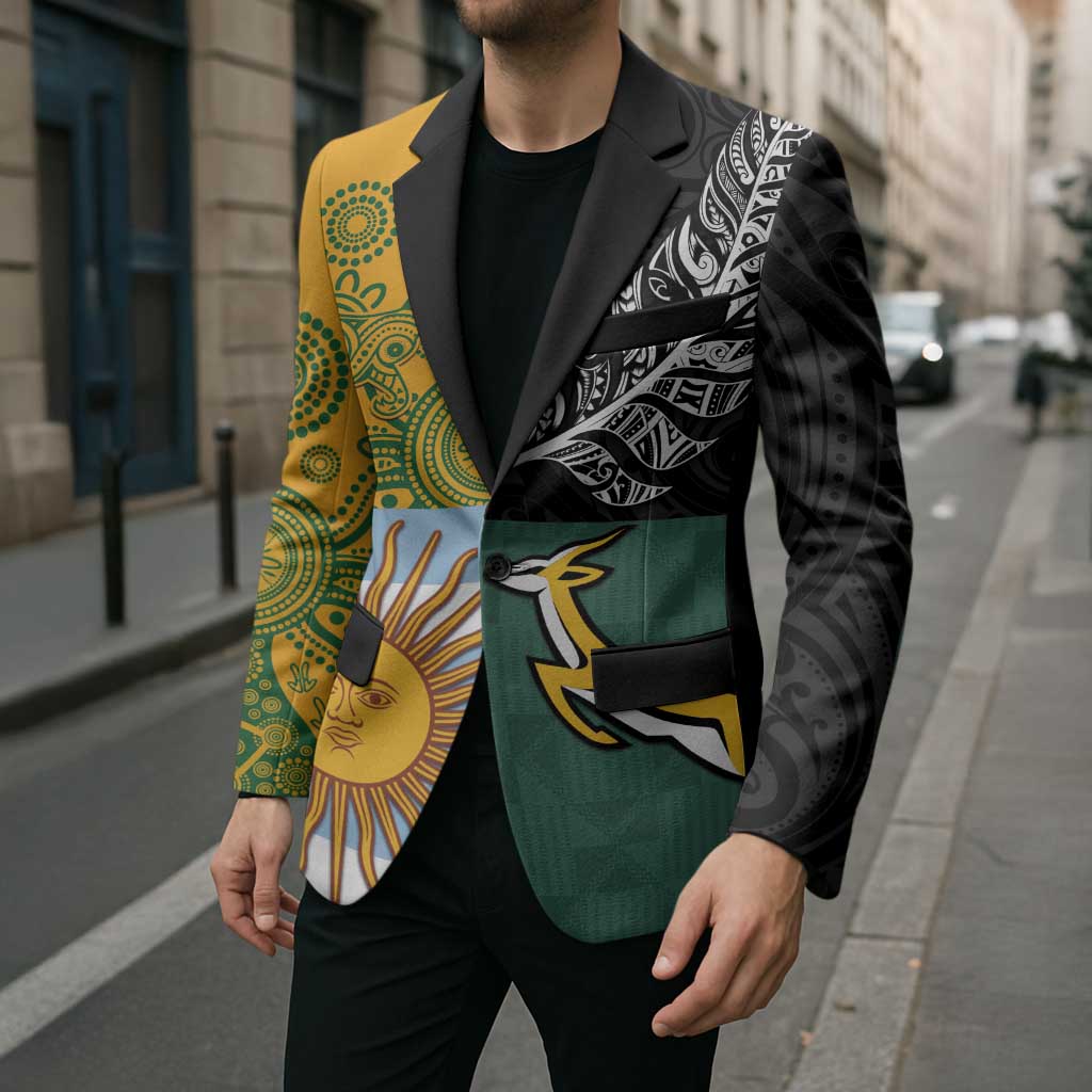 Personalised Rugby 2025 Championship Blazer Combination of Southern Hemisphere Countries - Aussie Hoodie