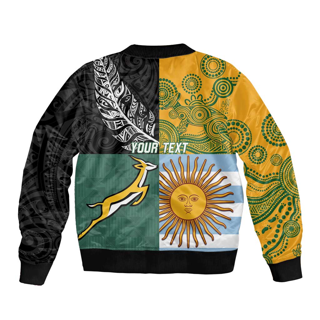 Personalised Rugby 2025 Championship Bomber Jacket Combination of Southern Hemisphere Countries - Aussie Hoodie