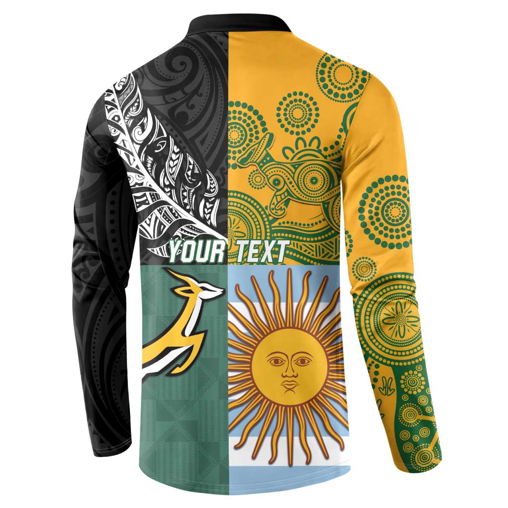 Personalised Rugby 2025 Championship Button Sweatshirt Combination of Southern Hemisphere Countries - Aussie Hoodie