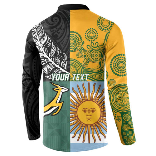 Personalised Rugby 2025 Championship Button Sweatshirt Combination of Southern Hemisphere Countries - Aussie Hoodie
