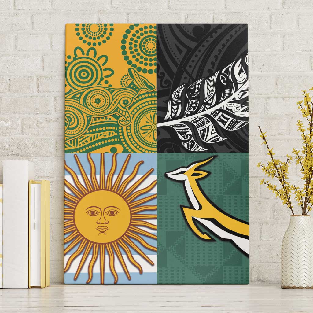 Rugby 2025 Championship Canvas Wall Art Combination of Southern Hemisphere Countries - Aussie Hoodie