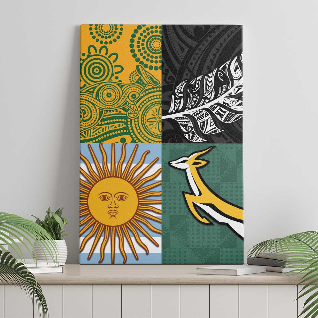 Rugby 2025 Championship Canvas Wall Art Combination of Southern Hemisphere Countries - Aussie Hoodie