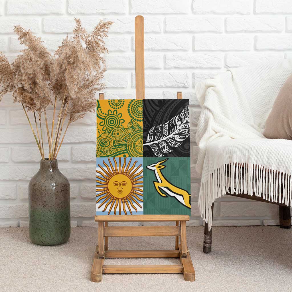 Rugby 2025 Championship Canvas Wall Art Combination of Southern Hemisphere Countries - Aussie Hoodie