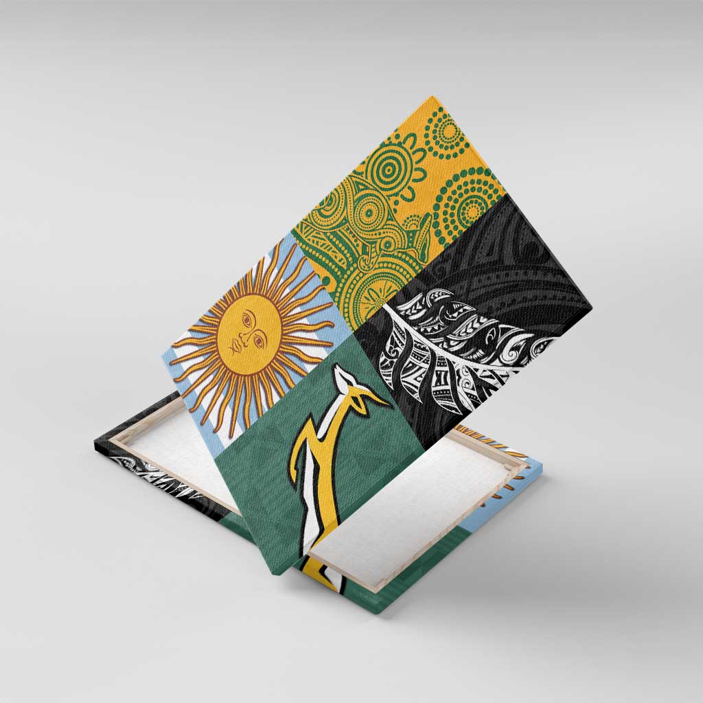 Rugby 2025 Championship Canvas Wall Art Combination of Southern Hemisphere Countries - Aussie Hoodie