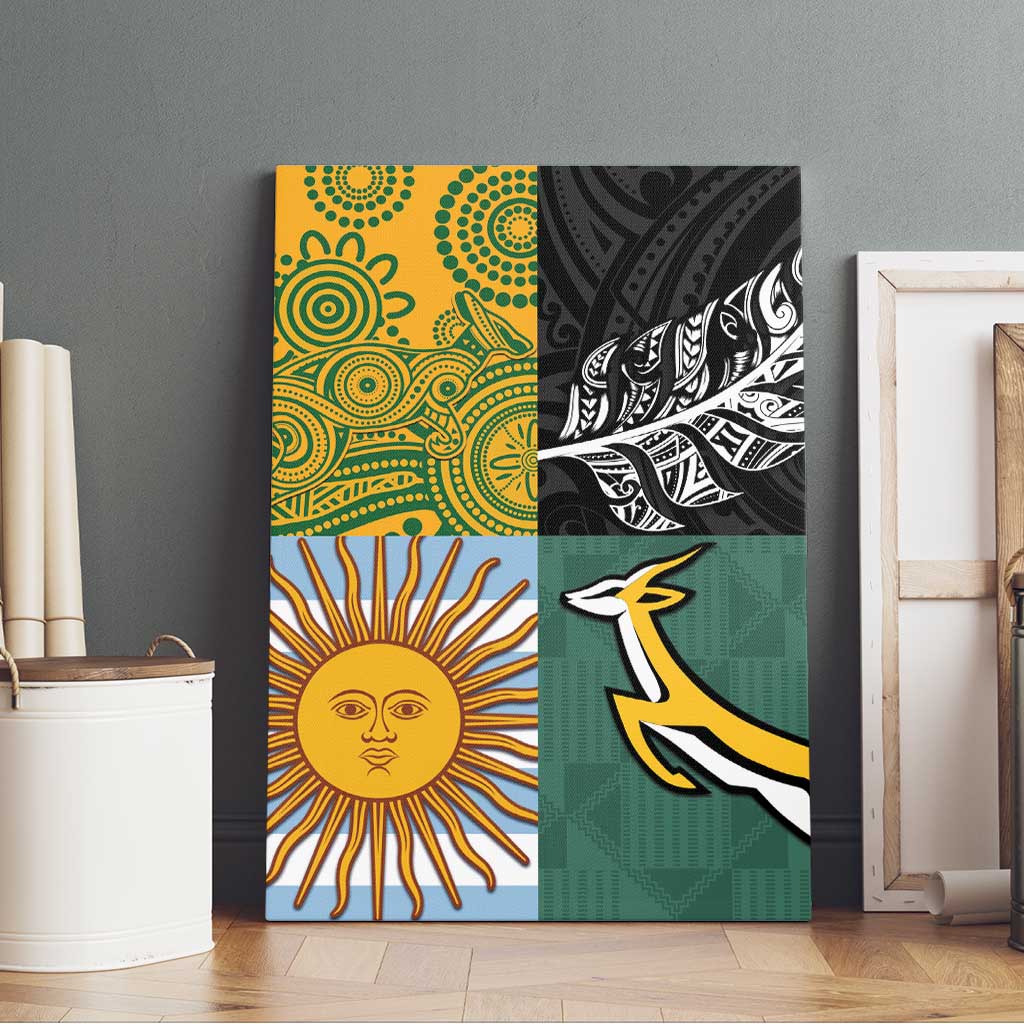 Rugby 2025 Championship Canvas Wall Art Combination of Southern Hemisphere Countries - Aussie Hoodie