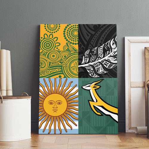 Rugby 2025 Championship Canvas Wall Art Combination of Southern Hemisphere Countries - Aussie Hoodie