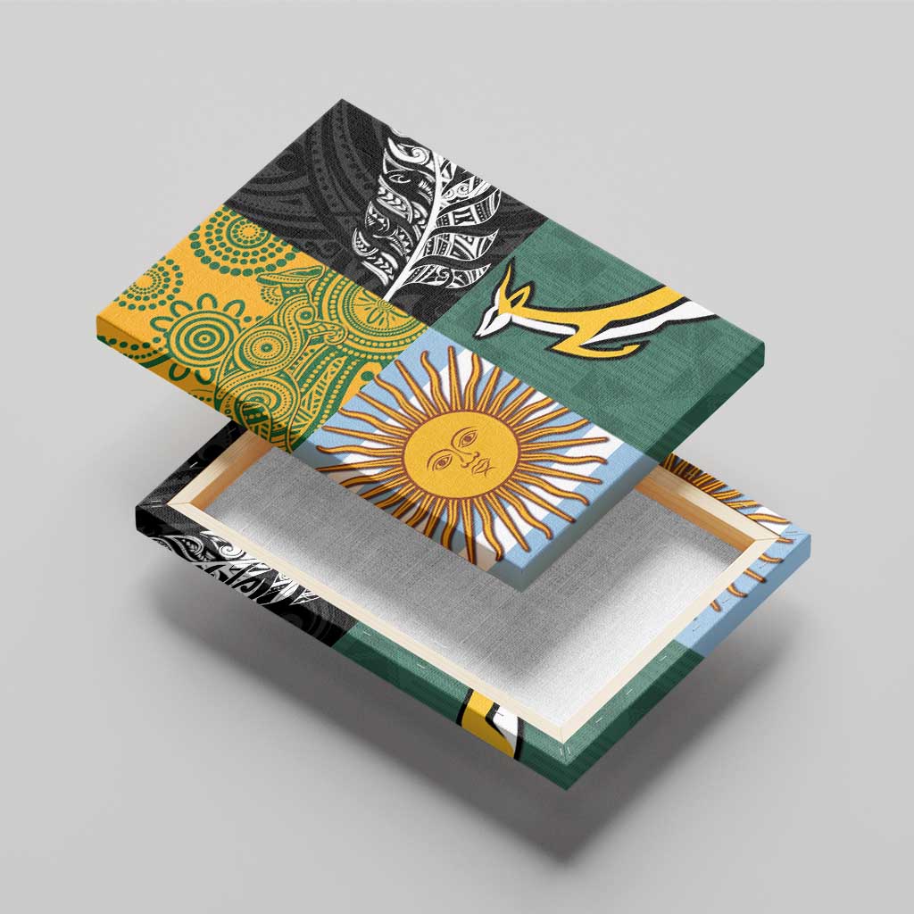 Rugby 2025 Championship Canvas Wall Art Combination of Southern Hemisphere Countries - Aussie Hoodie
