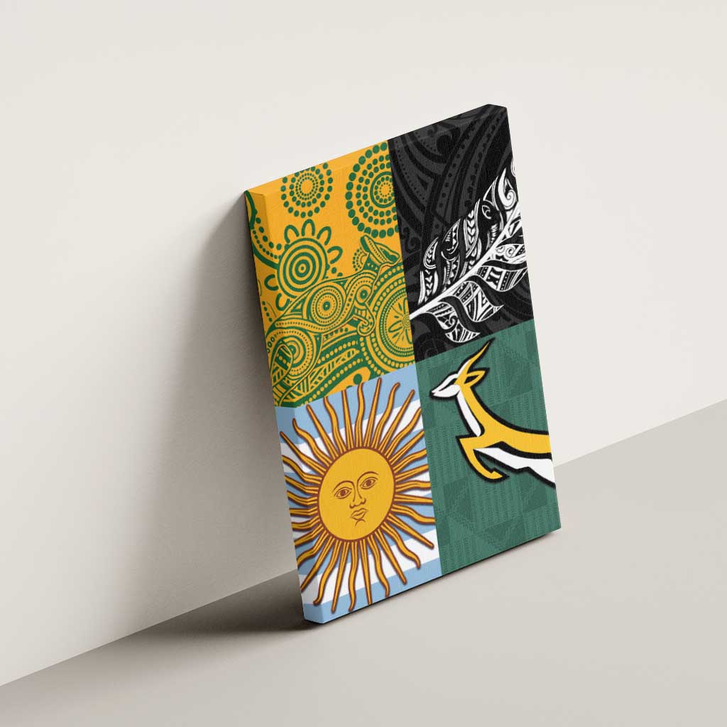 Rugby 2025 Championship Canvas Wall Art Combination of Southern Hemisphere Countries - Aussie Hoodie