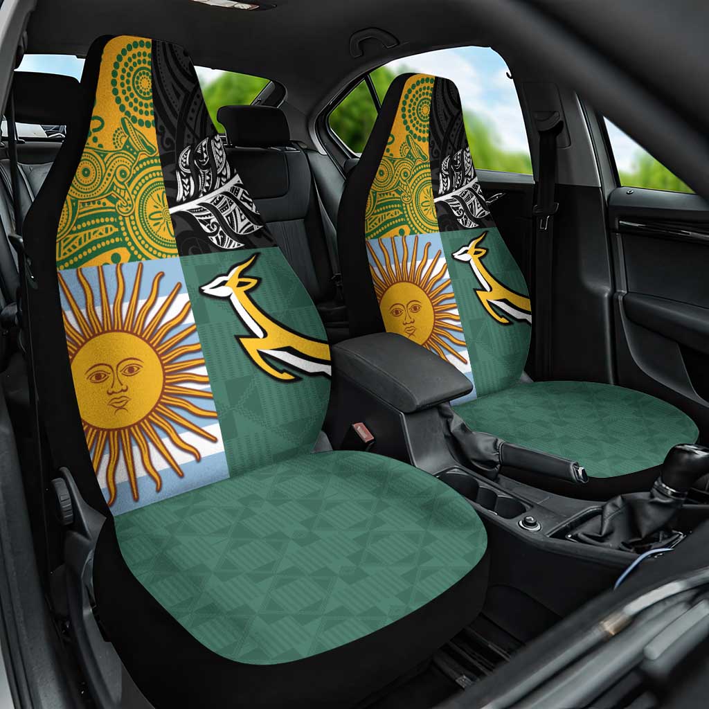 Rugby 2025 Championship Car Seat Cover Combination of Southern Hemisphere Countries - Aussie Hoodie