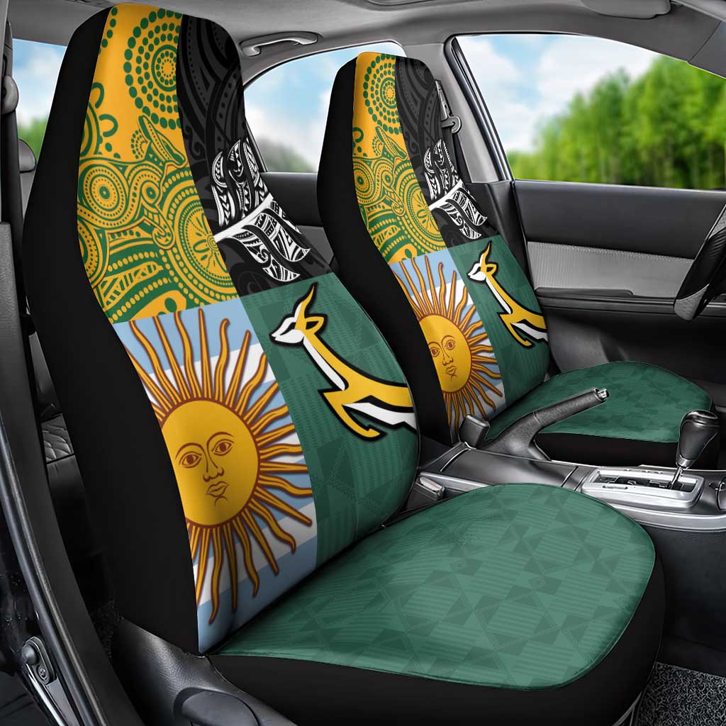 Rugby 2025 Championship Car Seat Cover Combination of Southern Hemisphere Countries - Aussie Hoodie