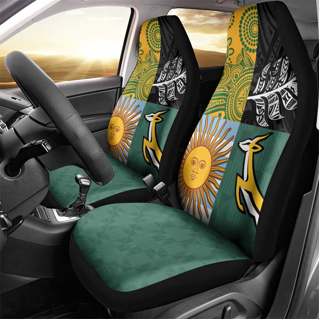 Rugby 2025 Championship Car Seat Cover Combination of Southern Hemisphere Countries - Aussie Hoodie