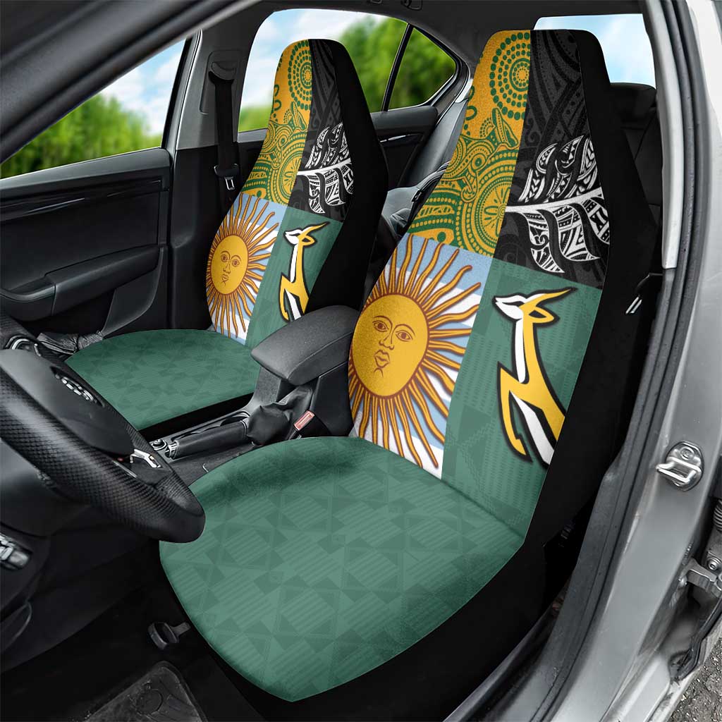 Rugby 2025 Championship Car Seat Cover Combination of Southern Hemisphere Countries - Aussie Hoodie