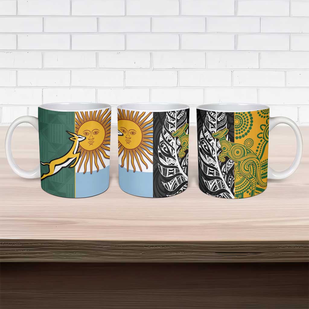 Rugby 2025 Championship Ceramic Mug Combination of Southern Hemisphere Countries - Aussie Hoodie