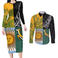 Personalised Rugby 2025 Championship Couples Matching Long Sleeve Bodycon Dress and Long Sleeve Button Shirt Combination of Southern Hemisphere Countries - Aussie Hoodie