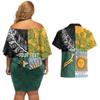 Personalised Rugby 2025 Championship Couples Matching Off Shoulder Short Dress and Hawaiian Shirt Combination of Southern Hemisphere Countries - Aussie Hoodie