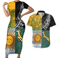 Personalised Rugby 2025 Championship Couples Matching Short Sleeve Bodycon Dress and Hawaiian Shirt Combination of Southern Hemisphere Countries - Aussie Hoodie