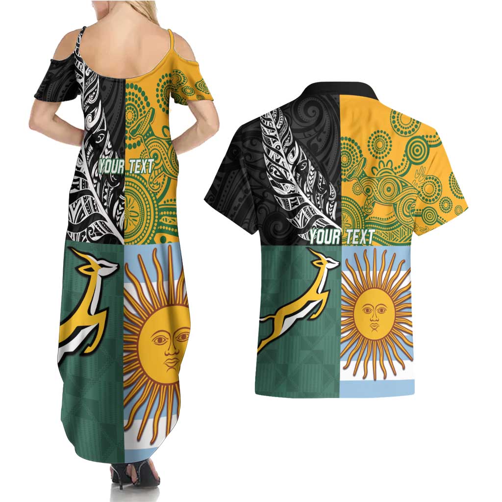 Personalised Rugby 2025 Championship Couples Matching Summer Maxi Dress and Hawaiian Shirt Combination of Southern Hemisphere Countries - Aussie Hoodie