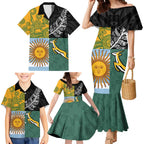 Personalised Rugby 2025 Championship Family Matching Mermaid Dress and Hawaiian Shirt Combination of Southern Hemisphere Countries - Aussie Hoodie