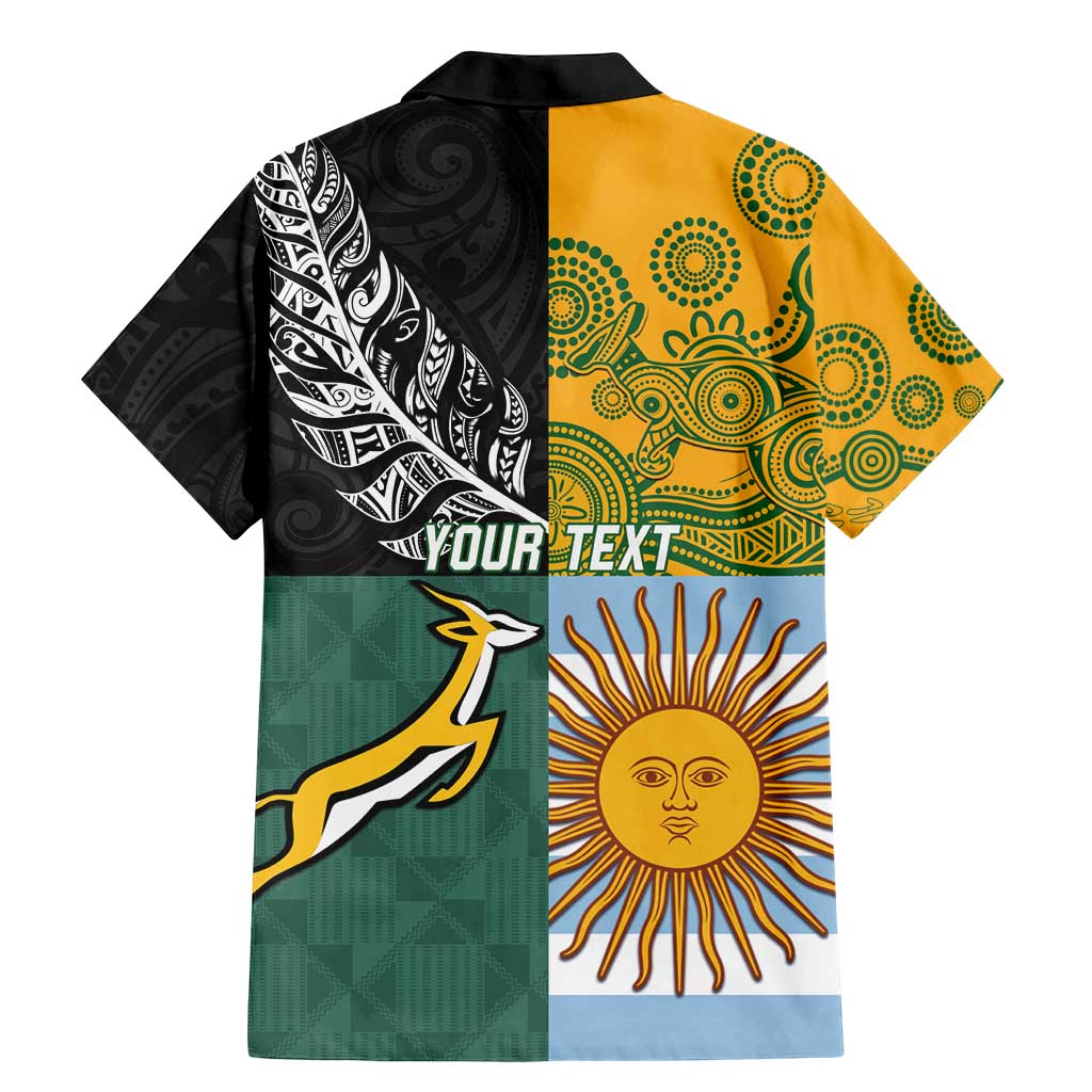 Personalised Rugby 2025 Championship Family Matching Mermaid Dress and Hawaiian Shirt Combination of Southern Hemisphere Countries - Aussie Hoodie
