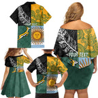 Personalised Rugby 2025 Championship Family Matching Off Shoulder Short Dress and Hawaiian Shirt Combination of Southern Hemisphere Countries - Aussie Hoodie