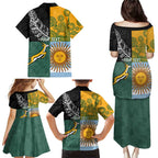 Personalised Rugby 2025 Championship Family Matching Puletasi and Hawaiian Shirt Combination of Southern Hemisphere Countries - Aussie Hoodie