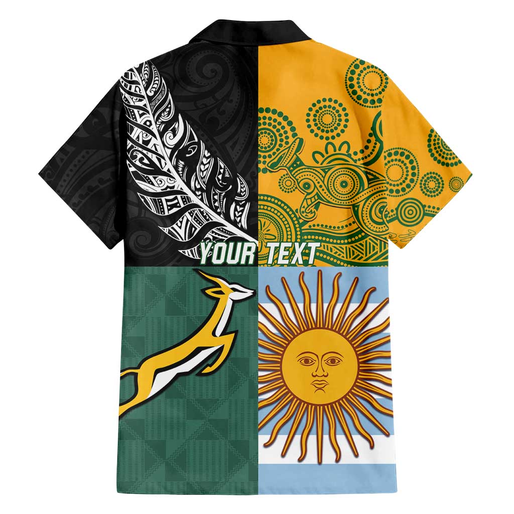 Personalised Rugby 2025 Championship Family Matching Puletasi and Hawaiian Shirt Combination of Southern Hemisphere Countries - Aussie Hoodie