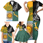Personalised Rugby 2025 Championship Family Matching Short Sleeve Bodycon Dress and Hawaiian Shirt Combination of Southern Hemisphere Countries - Aussie Hoodie