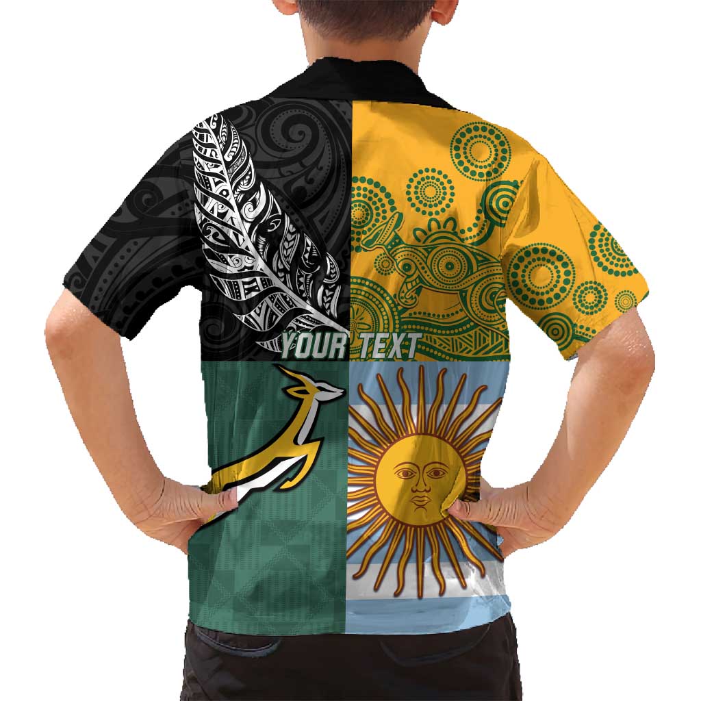 Personalised Rugby 2025 Championship Family Matching Summer Maxi Dress and Hawaiian Shirt Combination of Southern Hemisphere Countries - Aussie Hoodie