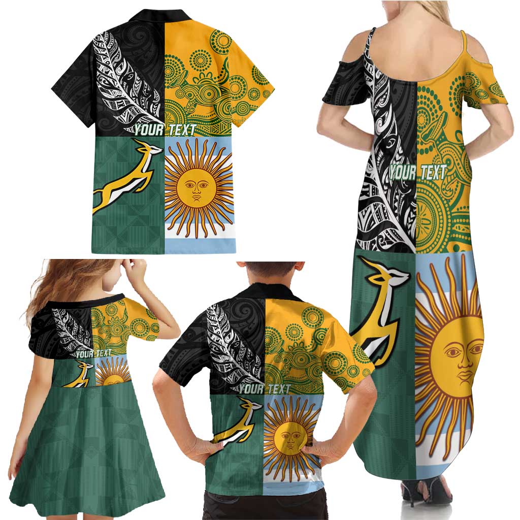 Personalised Rugby 2025 Championship Family Matching Summer Maxi Dress and Hawaiian Shirt Combination of Southern Hemisphere Countries - Aussie Hoodie
