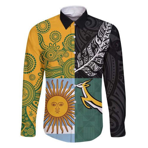 Personalised Rugby 2025 Championship Family Matching Summer Maxi Dress and Hawaiian Shirt Combination of Southern Hemisphere Countries - Aussie Hoodie